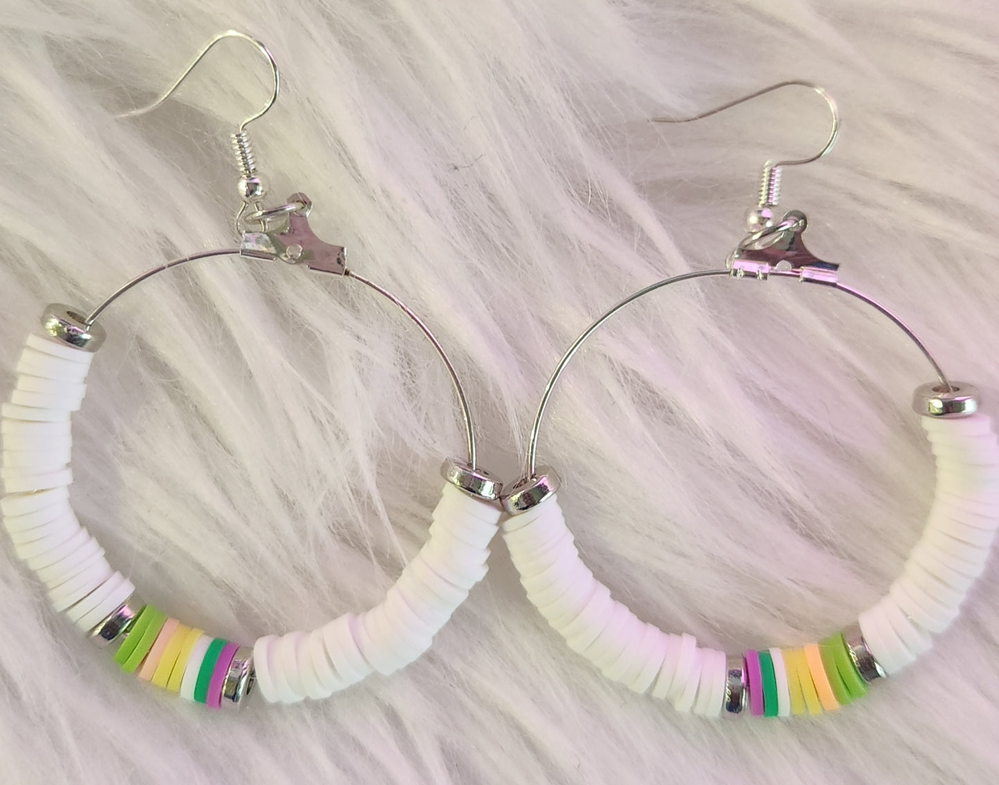 Clay Beads Earrings - Hoop Style (Large)