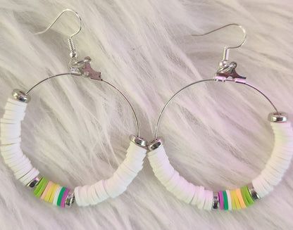 Clay Beads Earrings - Hoop Style (Large)