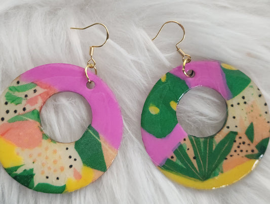 Tropical Hoop Earrings-Variety Size