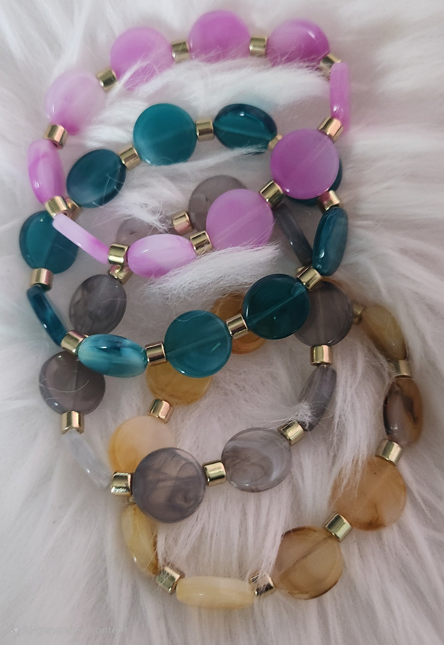 Handmade- Flat Bead Bracelet