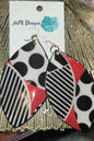 Red and Black Leaf Earring-Large