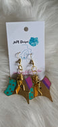 Geometric wood shape earring- Style #1
