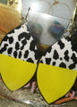 Black and Yellow Leaf Earring-Large