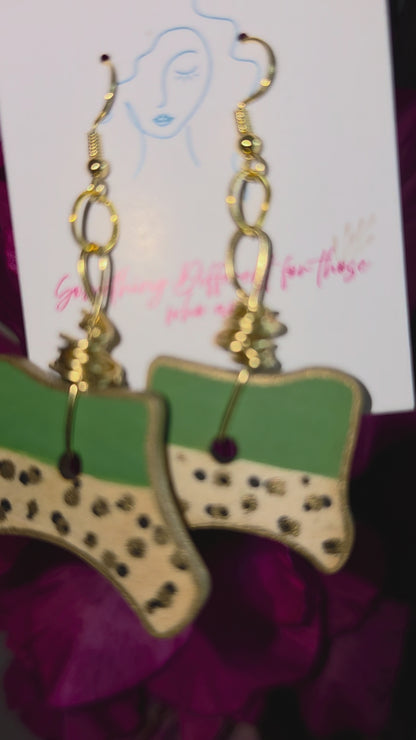 Geometric Wood Shape Earring #4