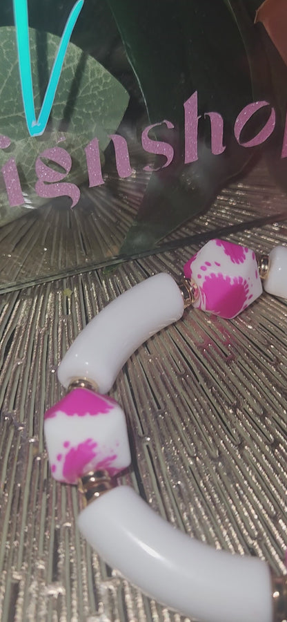 Soft White and Pink Bracelet